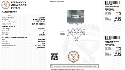 Certified White Diamond Round 0.20CT