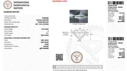 Certified White Diamond Round 0.23CT