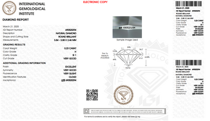 Certified White Diamond Round 0.23CT