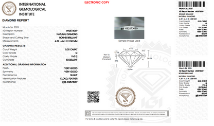 Certified White Diamond Round 0.30CT
