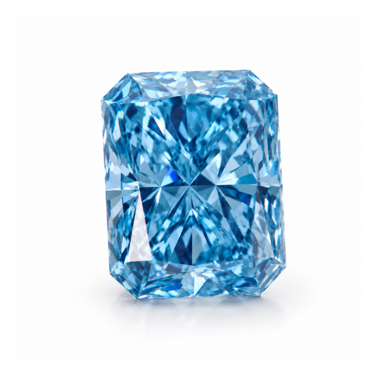 2.51 CT Fancy Vivid Blue Radiant Cut Lab Grown Diamond