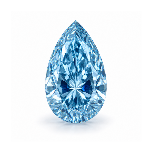 1.48 CT Fancy Vivid Blue Pear Shape Lab Grown Diamond
