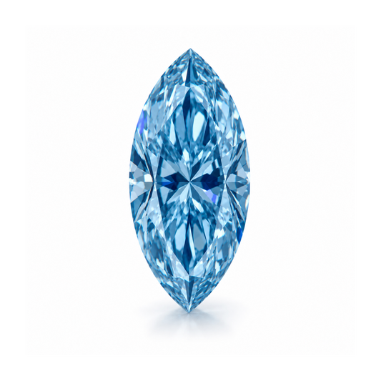 1.01 CT Fancy Vivid Blue Marquise Lab Grown Diamond