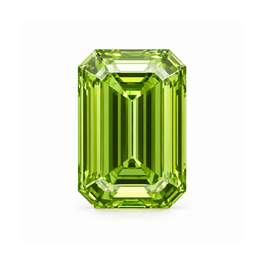 3 CT Fancy Vivid Green Emerald Cut Lab Grown Diamond
