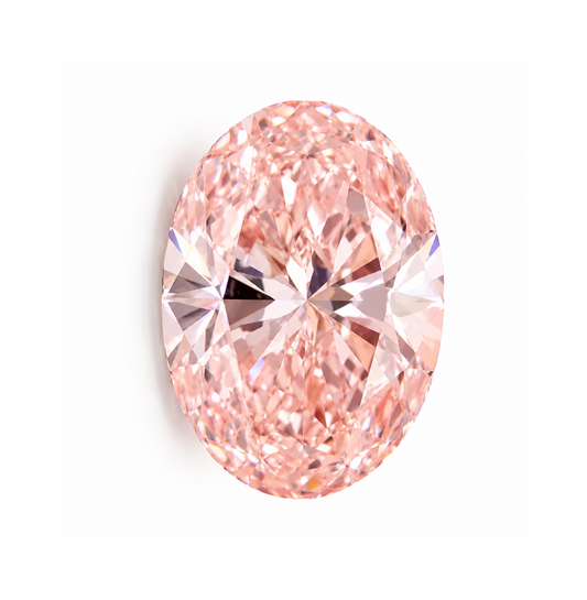 3 CT Fancy Vivid Pink Oval Shape Lab Grown Diamond