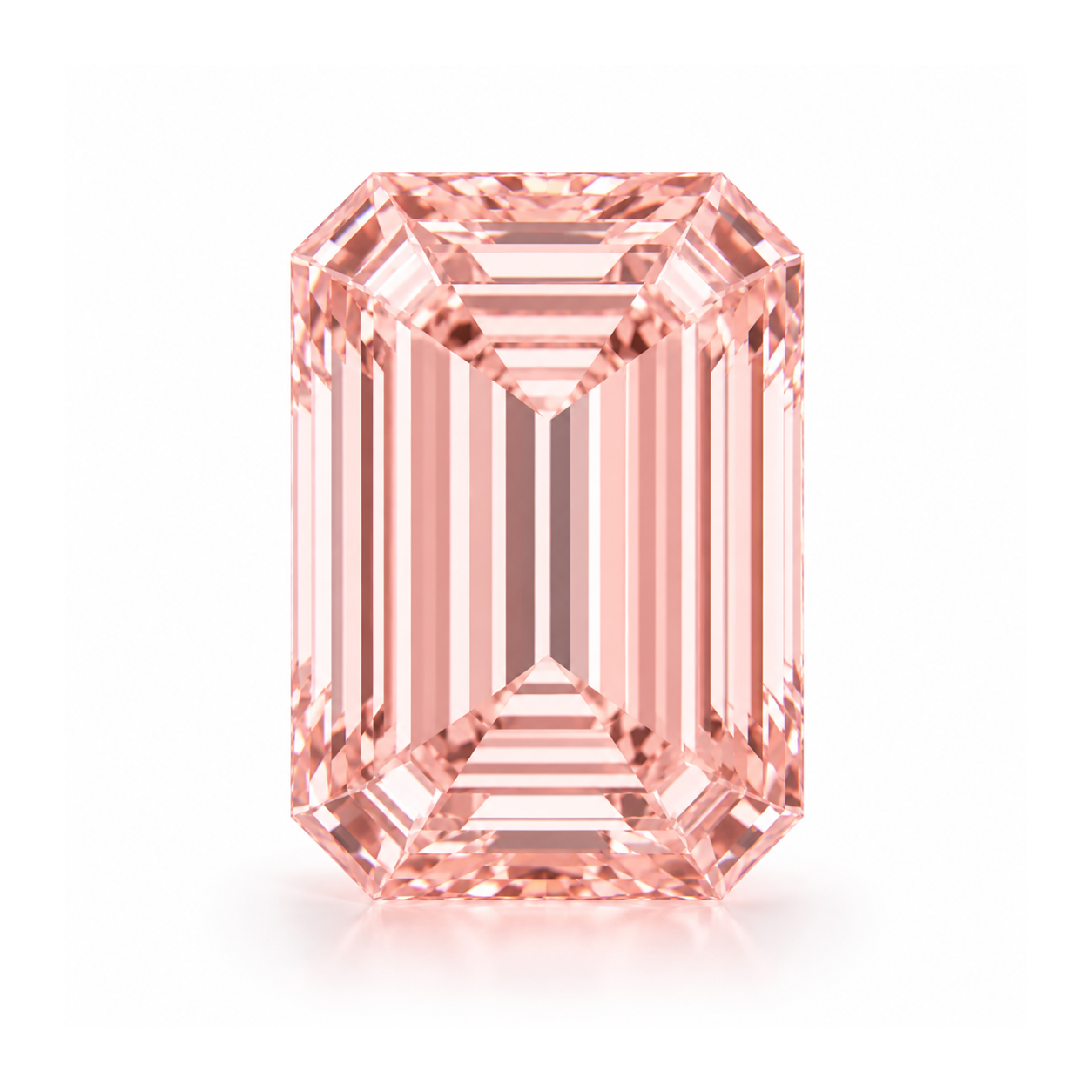 Fancy Vivid Pink Emerald Cut Lab Grown Diamond