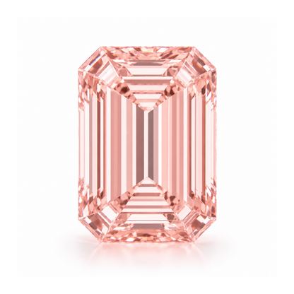 Fancy Vivid Pink Emerald Cut Lab Grown Diamond