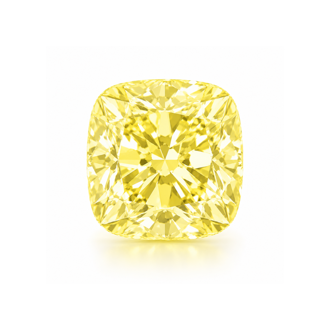 2.01 CT Fancy Intense Yellow Cushion Lab Grown Diamond