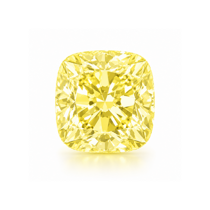 2.01 CT Fancy Intense Yellow Cushion Lab Grown Diamond
