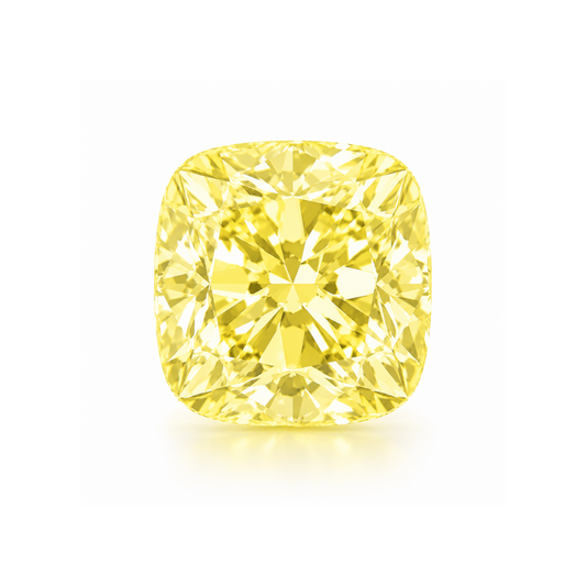 2.01 CT Fancy Intense Yellow Cushion Lab Grown Diamond