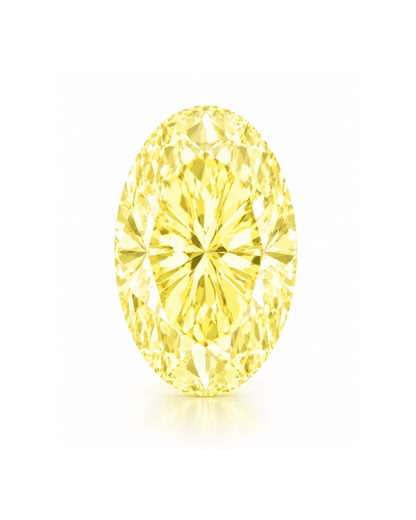 4.02 CT Fancy Intense Yellow Oval Lab Grown Diamond