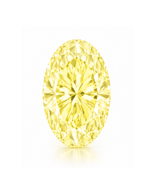 4.02 CT Fancy Intense Yellow Oval Lab Grown Diamond