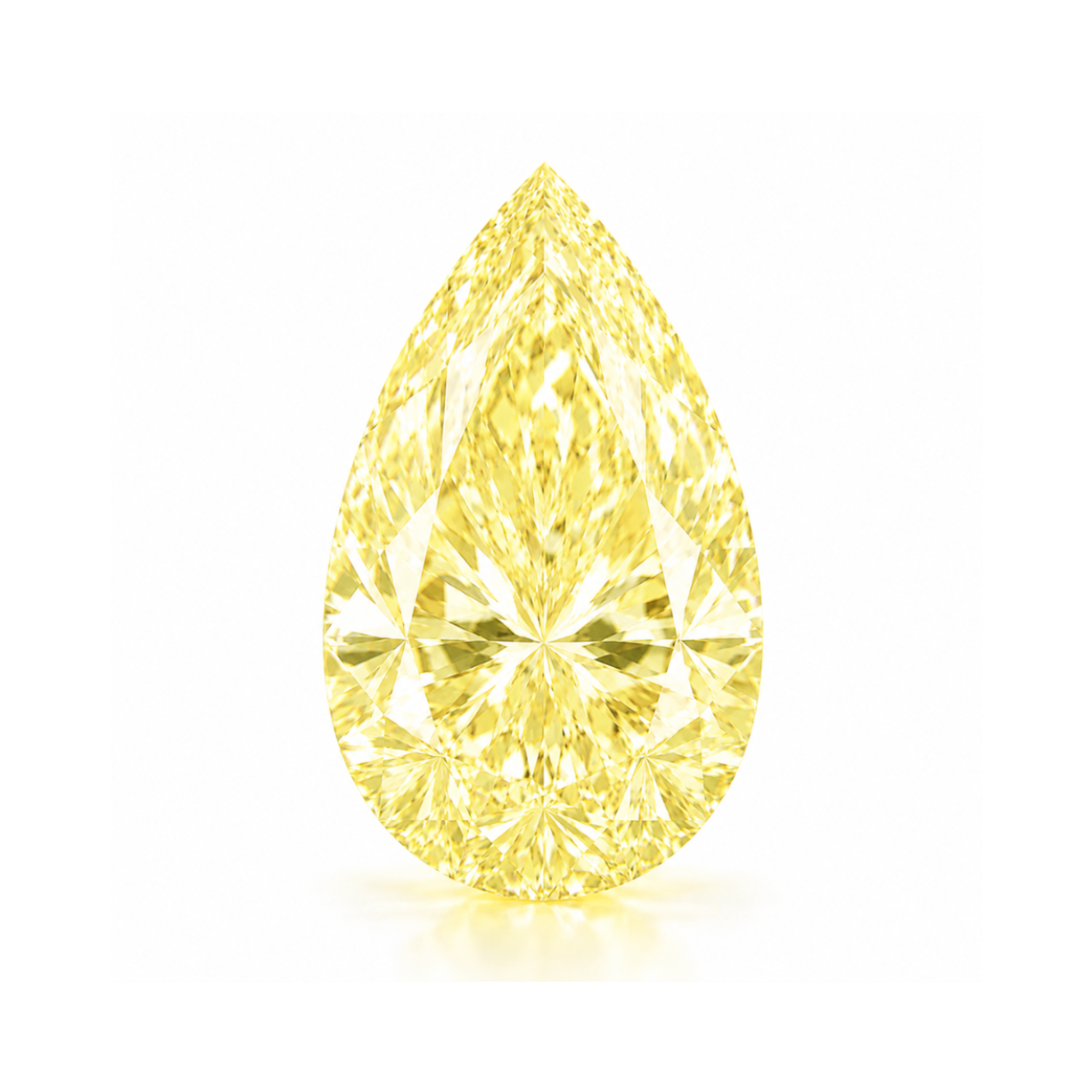 2 CT Fancy Intense Yellow Pear Lab Grown Diamond