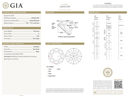 Certified White Diamond Round 1.5 CT
