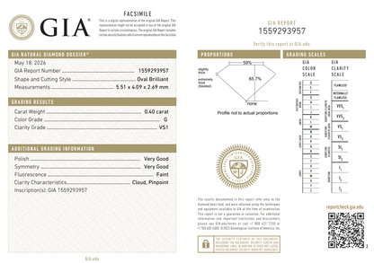 Certified White Diamond Round 0.40CT